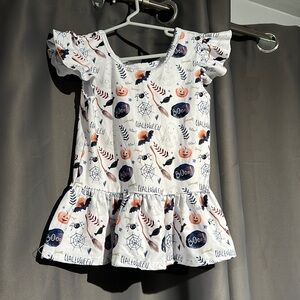 Girls peplum top bats spiders ghosts shirt Halloween witches pumpkin size 5T